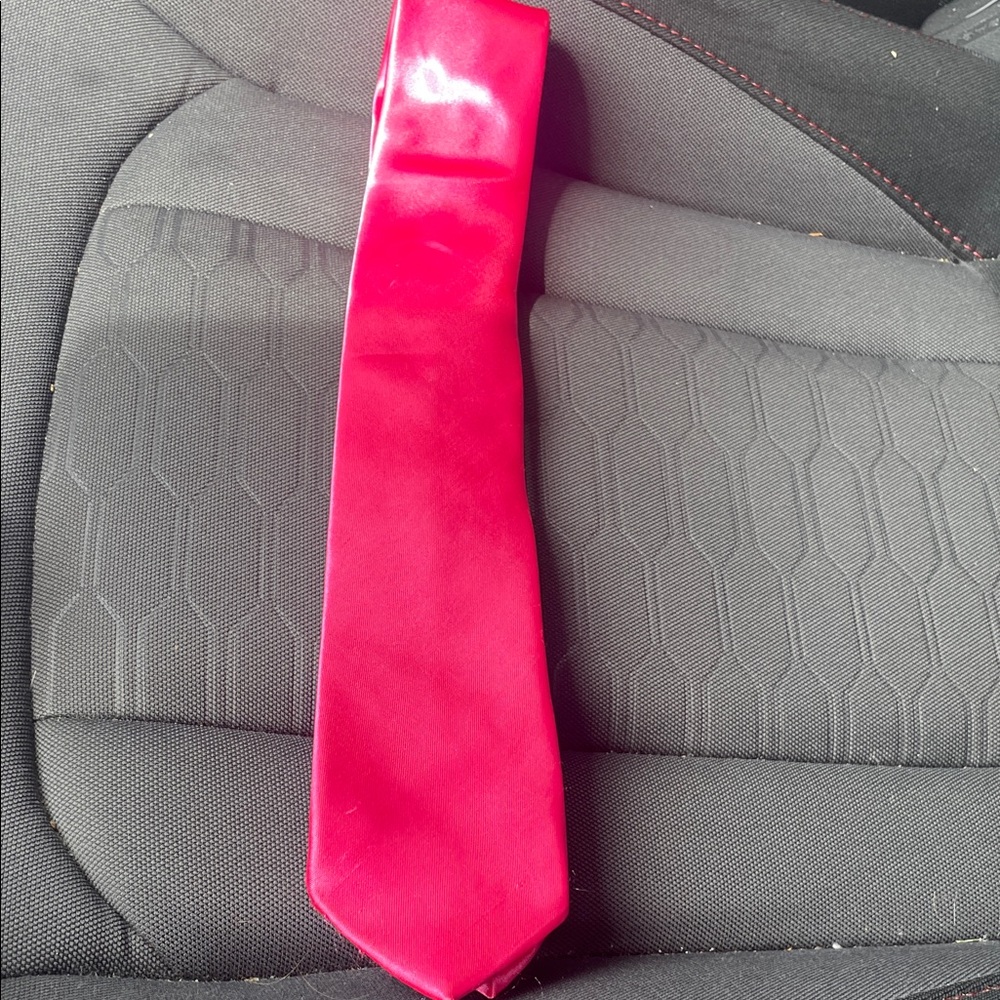 Source Unknown Bright Pink Men's Tie - Solid Satin Finish